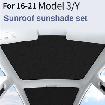 Auto Daļas Tesla Model3 19-21 ModelY Priekšā, Aizmugurē, jumta lūka, Vējstikla Jumta logu, Žalūziju Ēnojumu NetUpgrade Stikla Jumta Saulessargs Attēls 2