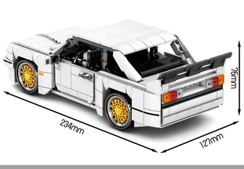 Tehniskā vācija zīmola klasisko sporta auto BM E30 celtniecības bloku modelis Pull atpakaļ transportlīdzekļa ķieģeļi rotaļlietu kolekcija zēniem DĀVANAS Attēls 2