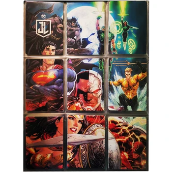9Pcs/set Super Varonis Flash Karšu DC Tiesiskuma Līga Batman Aquaman Joker Harley Quinn Anime Spēļu Kolekcija Kartes, Dāvanu Rotaļlietas Attēls 2