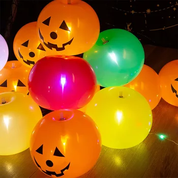 Halloween baloni ķirbju ar gaismas, Ātri, piepūšamās rotaļlietas Halloween dekorēšanai bumbu, 5 gab Karikatūra dropshipping Attēls 2