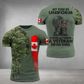 Vīriešu Dāmas 3d Īpašo Spēku Īsām Piedurknēm Tactical Krekls Kanādas Armijas T-Krekls Camo Commando Vīriešu Apģērbs Attēls 2