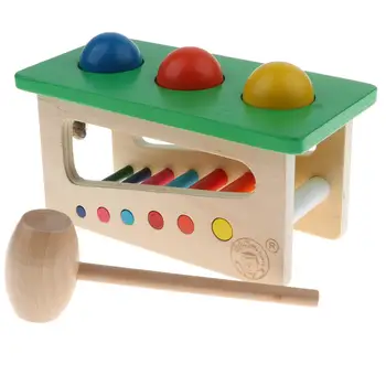 Montessori Bērnu Koka Kalšanai Rotaļlietas, Sirdsklauves, Rūtiņu 1 Gadu Vecs Zēns Toddler