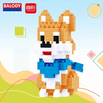 BALODY Mikro Celtniecības Bloki Lielu Gudrību Dzīvnieku DIY Husky Corgi Labradora Suns Modelis Mini Ķieģeļi Anime Fun Rotaļlietas Bērniem Dāvanu Attēls 2