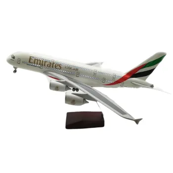 Emirates Airlines A380 Balss Vadība LED Metāla Gaisa kuģa Modelis, 46cm Aviācijas Kolekcionējamus Lējumiem Miniatūras Rotājumu Suvenīru