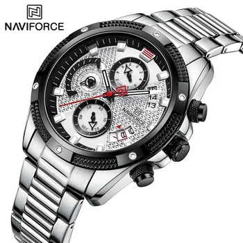 Naviforce herren luxus Mens Watch 2022 Jaunas Ielidošanas Kvarca Nerūsējošā Tērauda, Izturīgs, Ūdensnecaurlaidīgs Sporta Rokas Pulksteņi Vīriešu