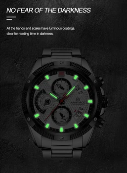 Naviforce herren luxus Mens Watch 2022 Jaunas Ielidošanas Kvarca Nerūsējošā Tērauda, Izturīgs, Ūdensnecaurlaidīgs Sporta Rokas Pulksteņi Vīriešu Attēls 2