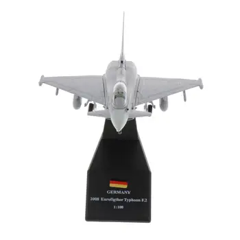 1/100 Mēroga EF-2000 Cīnītājs Uzbrukuma Plaknes Displeja Modelis - Metāla Mini Militārās lidmašīnas ar Statīvu Attēls 2