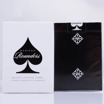 2 Klājos Ellusionist Madison Rounders Black&White Spēļu Kārtis Augstas Kvalitātes Burvju Kartes Pokers Close Up Burvju Triki Aksesuāri Attēls 2