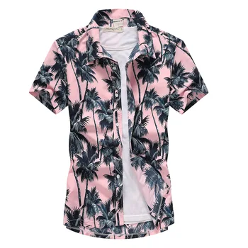 2022. gada Vasaras Vīriešu Īsām Piedurknēm Havaju Kreklu Ātri Sausas Gadījuma Ziedu Pludmales Krekls Āzijas Plus Lieluma M-5XL