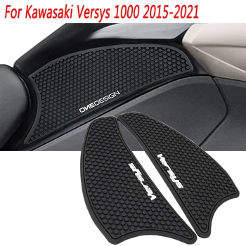 Par Kawasaki Versys 1000 2015-2021 2016 2017 2018 2019 2020 DecalsBlack Motociklu Tvertne Spilventiņi Anti Slip Aizsargs Uzlīmes