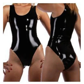 Lateksa peldkostīmu fetišs zeķes sexy bodysuit classic catsuits peldēšanas tērpi, viengabala gumijas stils Attēls 2