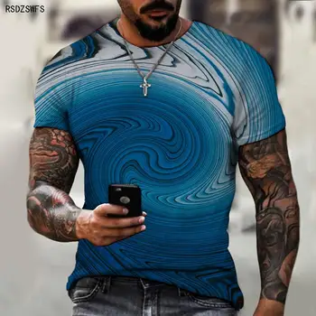 Vasarā Jaunu Stilu Karstā Pārdošanas 3D Drukāšanas Modes Un Krāsains Vīriešu Īsām piedurknēm Ikdienas Dizains Apaļa Kakla T-krekls Izmērs XXS-5XL Attēls 2