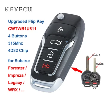 Keyecu Modernizētas Flip Tālvadības Auto Atslēgu Fob 315MHz 4D82 Čipu 4 Pogas Subaru Forester Impreza Mantojums 2012-2017 FCC: CWTWB1U811