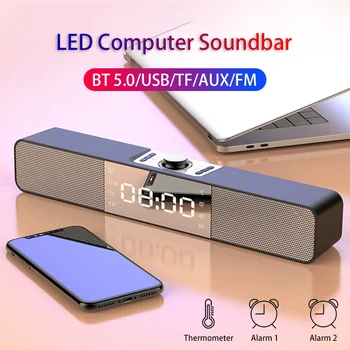 LED TV Soundbar Bluetooth Skaļruni Portatīvo Bezvadu Datoru Skaļruņi USB Pulkstenis BoomBox Bass Sound Bar AUX HIFI TF USB FM Radio
