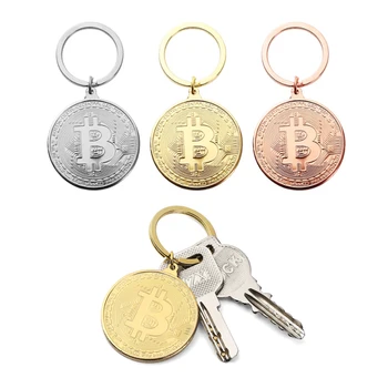 Metāla Bitcoin Monētas, Atslēgu Ķēdes Piedziņu, kas Nav-valūtu Monētas Antīko Imitācija BTC Keyring Key Gredzenu Savākšanas Cilvēks, Dāvanu