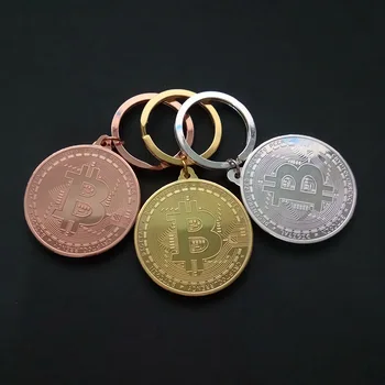 Metāla Bitcoin Monētas, Atslēgu Ķēdes Piedziņu, kas Nav-valūtu Monētas Antīko Imitācija BTC Keyring Key Gredzenu Savākšanas Cilvēks, Dāvanu Attēls 2