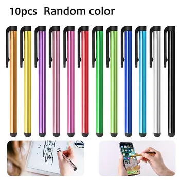 10pcs/komplekts Universal Capacitive Stylus Pen Izlases Krāsu iPhone Viedtālrunis Izturīga, Elastīga Stylus Pen Tablet PC