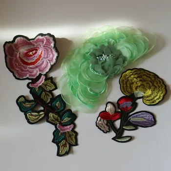 1pc DIY 3D izšuvumi, ziedu Ielāpus apģērbu korejas ziedu bowtie ielāpus maisos dekoratīvus parches aplikācijas šūšanas kuģiem