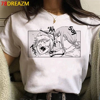 Karstā Japāņu Anime T Krekls Vīriešiem Motorzāģi, Vīrietis Manga Grafikas Tees Smieklīgi Karikatūra Pochita Makima T-krekls Unisex Topi, T Vīrietis Attēls 2