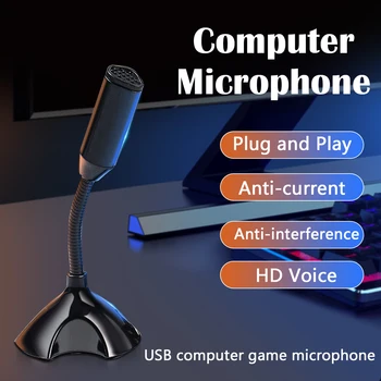 USB Mikrofons Klēpjdatoru KTV Ar Balss Īpašnieks Darbvirsmas Regulējams Studio Dziedāšanas Spēļu Straumēšanas Stāvēt Mini Mic Datoru