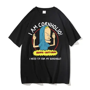 Es Esmu Cornholio T-krekls Beavis Biedējošu Mākslas Dāvana Vīriešu Tee Īsām Piedurknēm Beavis un Šaujlauks Galvas T Krekls man Vajag T P Mana Bunghole Tshirt