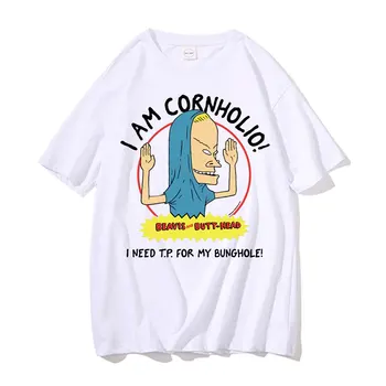 Es Esmu Cornholio T-krekls Beavis Biedējošu Mākslas Dāvana Vīriešu Tee Īsām Piedurknēm Beavis un Šaujlauks Galvas T Krekls man Vajag T P Mana Bunghole Tshirt Attēls 2