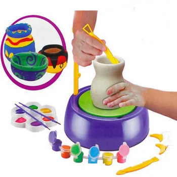 Mini Amatniecības Rotaļlietas DIY netoksisks Multicolor Keramikas Trauki Mašīna Bērniem Keramikas Riteņiem Mākslas Un Amatniecības Bērnu Rotaļu Dāvanu
