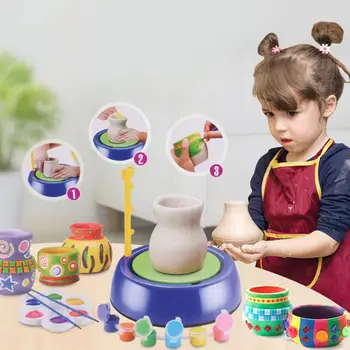 Mini Amatniecības Rotaļlietas DIY netoksisks Multicolor Keramikas Trauki Mašīna Bērniem Keramikas Riteņiem Mākslas Un Amatniecības Bērnu Rotaļu Dāvanu Attēls 2