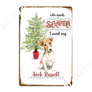 Jack Russell Funny Suns Ziemassvētku Plakātu Metāla Plāksne Retro Puse Sienas Dekori Pub Skārda Parakstīt Plakātu
