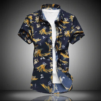 Modes 9 Stila Dizainu ar Īsām Piedurknēm Ikdienas Krekls Vīriešu Drukāt Beach Blūze 2022 Vasaras Apģērbu Plus Āzijas Izmēra 5XL 6XL 7XL