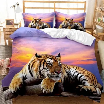 Skaistums un spēks, tīģeris dvīņu karalienei, karaļa bērniem gultas komplekts luksusa pilna izmēra komplekti, rozā gultas mierinātājs komplekts sega sedz guļamistaba