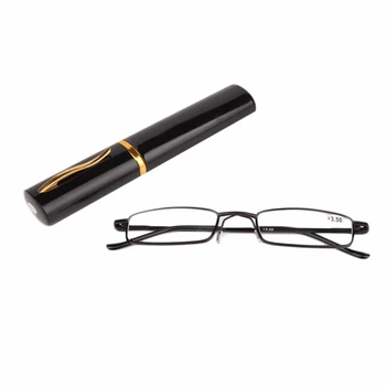 Lasījums Brilles Unisex Metāla Ar Caurules Gadījumā Modes Krāsas Lasīt Brilles 1.00-4.00 Dioptrijas