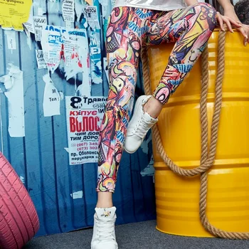 Modes Visu maču Zeķes Sexy Gadījuma Augsti Elastīgs Krāsains Fit Leggins Bikses Sieviešu Bikses Mīksta Stulpiņi Attēls 2