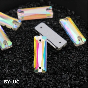JJC 5.A stikla rhinestone šūšanas akmens taisnstūrveida crystal AB plakanu aizmuguri Strass stitched rhinestone drēbes