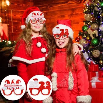 Priecīgus Ziemassvētku Rotājumi Brilles Rāmis Pieaugušajiem Bērniem Dāvanas Santa Claus, Sniegavīrs Stikla Ziemassvētki Dekoru 2023 Jaungada Puse, Foto, Aksesuārus Attēls 2