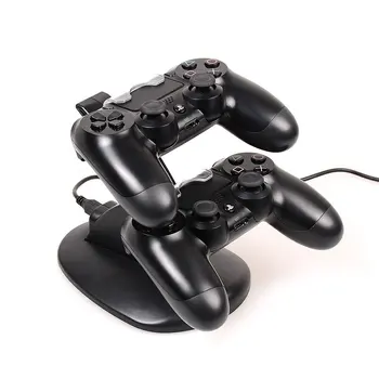 PS4 Spēle Kontrolieris Lādētāju Dual Ports Uzlādes LED Indikators, Uzlādes Stacija/Doku/Kandidēt PS4/PS4 Slim/PS4 Pro Gamepad Attēls 2