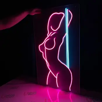 Sexy Lady Neona Zīme, Sievietes ķermeņa atpakaļ Neona Gaismas Zīme, Sienu Apdare Pasūtījuma Neona Zīmes