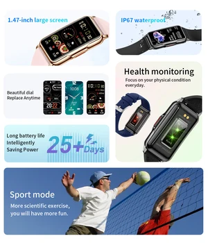Xiaomi Sievietes Smart Skatīties Aproce Izmantot Meitene asinsspiediens, Sirdsdarbības IP68 Ūdensnecaurlaidīga Dāmas Smartwatch Par Smart Tālruni Attēls 2