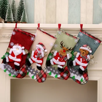 Veļa lielā Ziemassvētku zeķes, Ziemassvētku dekorācijas, Ziemassvētku dāvanu maisiņi