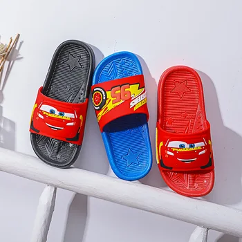 Vasaras Čības Meitene Bērniem, Apavi Boy Cartoon Pixar Cars, Zibens McQueen, Spiderman Bērnu Iekštelpu Anti Slip Pludmales Flip Flops