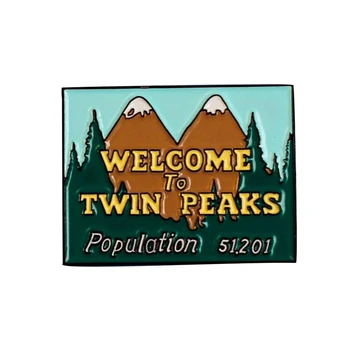 Laipni Lūdzam Twin Peaks Broša Metāla Emblēma Atloks Pin Jaka, Džinsi Modes Rotaslietas, Aksesuāri, Dāvanu
