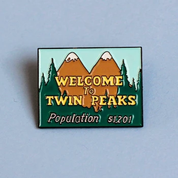 Laipni Lūdzam Twin Peaks Broša Metāla Emblēma Atloks Pin Jaka, Džinsi Modes Rotaslietas, Aksesuāri, Dāvanu Attēls 2
