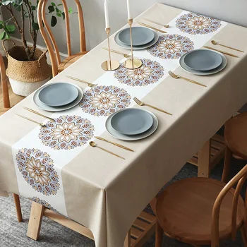 Nordic style galdautu ūdens un eļļu necaurlaidīgu PVC galdautu, galda, studentu kafijas galda, galda paklājiņš pvc auduma galdauts