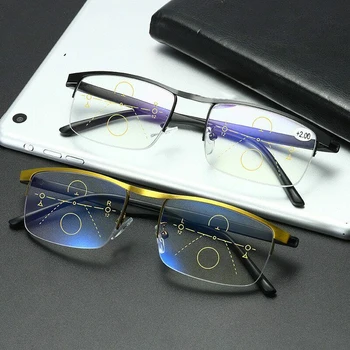 Vācu Inteliģentās Krāsu Progressive Pusi Kadra Autofokuss Lasīšanas Brilles Anti-Zila Gaisma Skaidri Par Sievietēm, Vīriešiem Brilles
