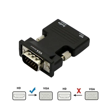 HDMI-saderīgam Sieviešu VGA Male Converter 3,5 mm Audio Kabeļa Adapteris FHD) 1080P Video Izeja PC Klēpjdators TV Monitoru, Projektoru