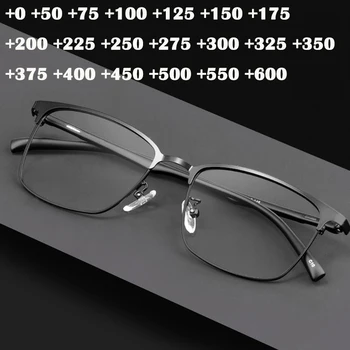 Retro Optiskās Lasīšanas Brilles Vīrieši Sievietes Ultravieglajiem CR39 Lēcu Sakausējuma Loka Brilles Modes Izsmalcinātu Hyperopia Brilles +0 125 175