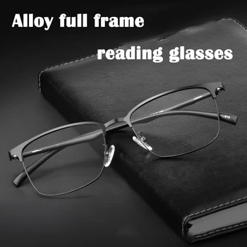 Retro Optiskās Lasīšanas Brilles Vīrieši Sievietes Ultravieglajiem CR39 Lēcu Sakausējuma Loka Brilles Modes Izsmalcinātu Hyperopia Brilles +0 125 175 Attēls 2