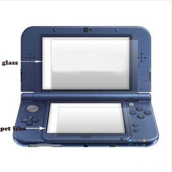 Top Rūdītais Stikls LCD Ekrāna Aizsargs,+Grunts PET Skaidrs, Pilnībā Segtu aizsargplēvi Aizsargs Nintendo Mazo Jauno 3DS Konsoles Attēls 2