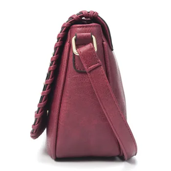 Annmouler Jauns Dizains Sieviešu Crossbody Vīna Soma Pleca Soma, PU Leather Messenger Bag Kniežu Sajūgs Maku tīrtoņa Krāsas somiņa Attēls 2