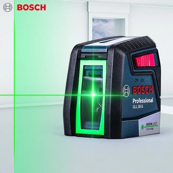 Bosch Lāzera Līmeni 2 Līnijas Zaļā Gaisma, Horizontālas Un Vertikālas Lāzera Līmeni GLL30G